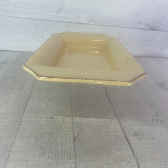 Taste of Home Entertaining Yellow Brown Edge Large Rim Ceramic Serving Tray - Picture 6 of 16